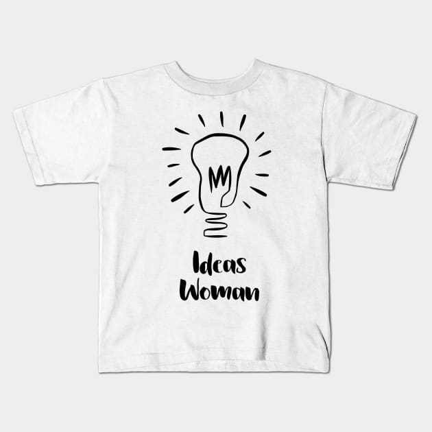 Ideas Woman Kids T-Shirt by sallycummingsdesigns